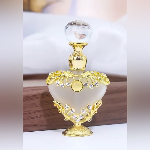 Vintage Miniature Rhinestone-Encrusted Heart Perfume Bottle - Picture 2 of 4